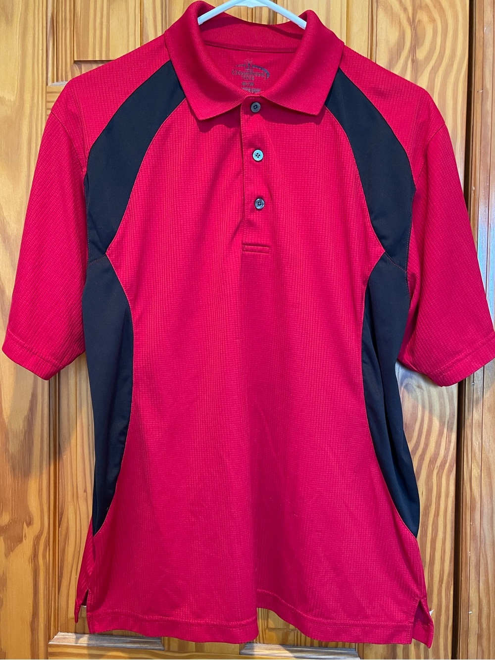 Men’s Champion Red & Black Short-Sleeve Athletic Polo